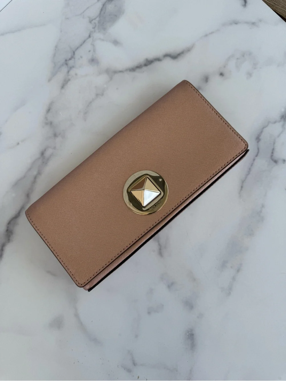 kate spade Blush Pink Clutch with Gold-Tone Turn Lock